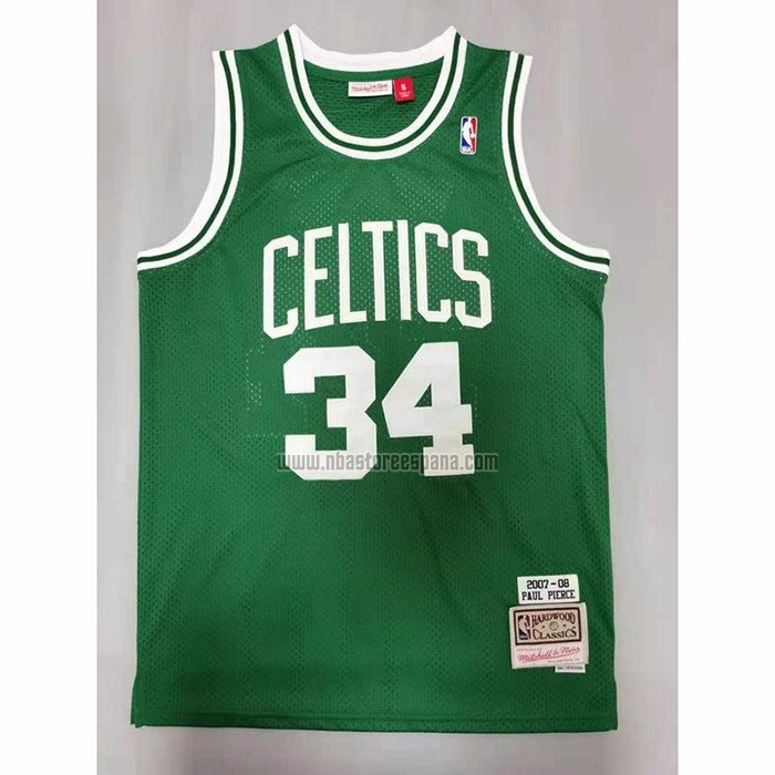 Camiseta Boston Celtics Paul Pierce NO 34 Hardwood Classics Throwback Verde